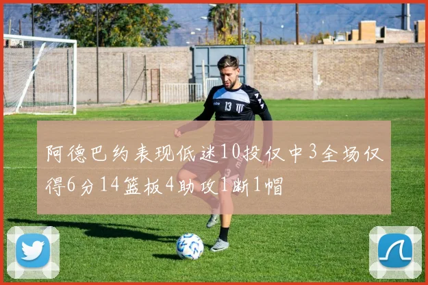 阿德巴约表现低迷10投仅中3全场仅得6分14篮板4助攻1断1帽